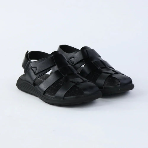 Roman Kids Black Sandals-S002