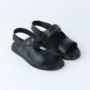 Kids Black Slip-On Sandals-S007