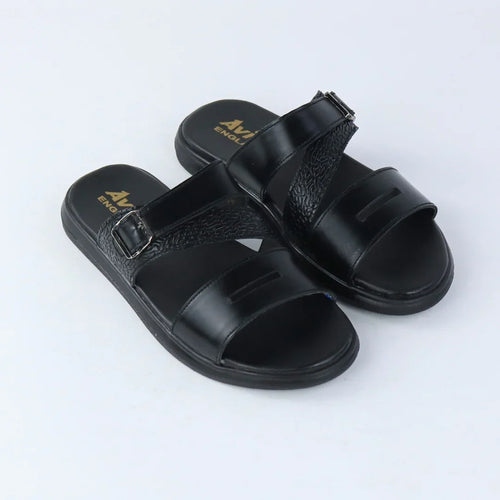 Black Slip-On Slippers for Kids-BT-002
