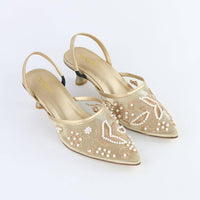 Embroidered Pearl Heels