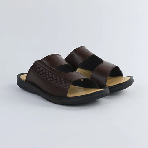 Men’s Brown Slip-On Slippers-G001