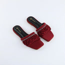 Red Ruffle Sliders-F011