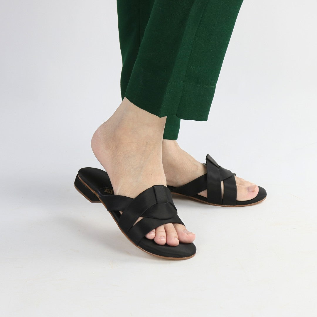 Black Charm Flats