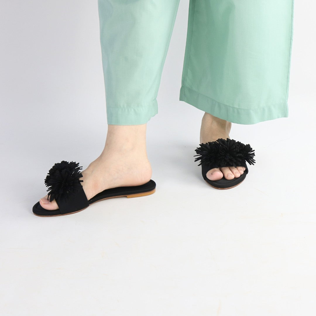 Black Teal Flats