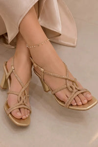 Women’s Golden Strappy Heels