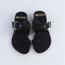 Buckle Black Flats
