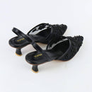 Black Embroidered Heels