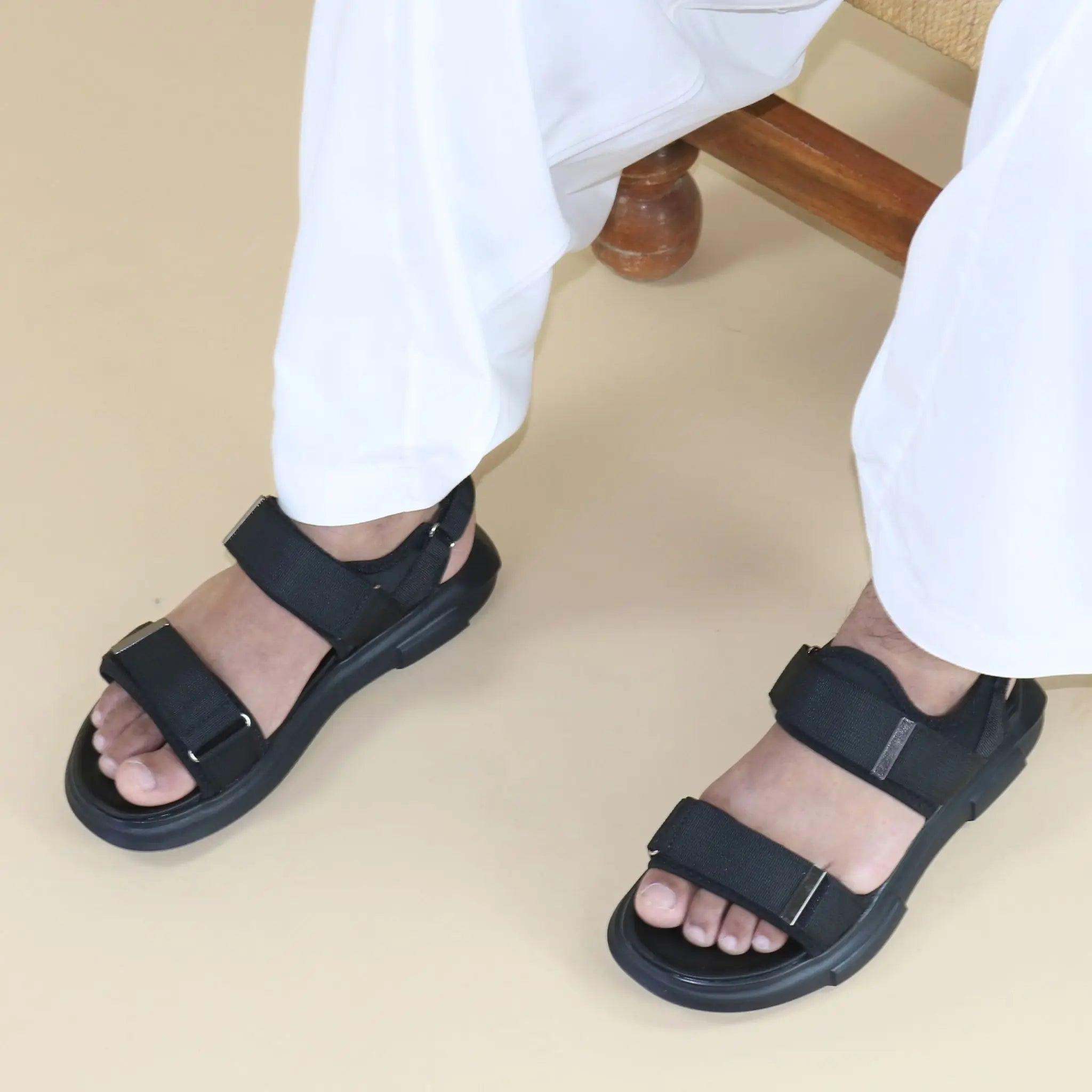 Black Comfy Sandals – Imported