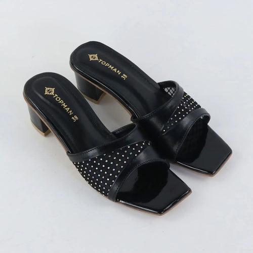 Crystal Glow Heels – Black