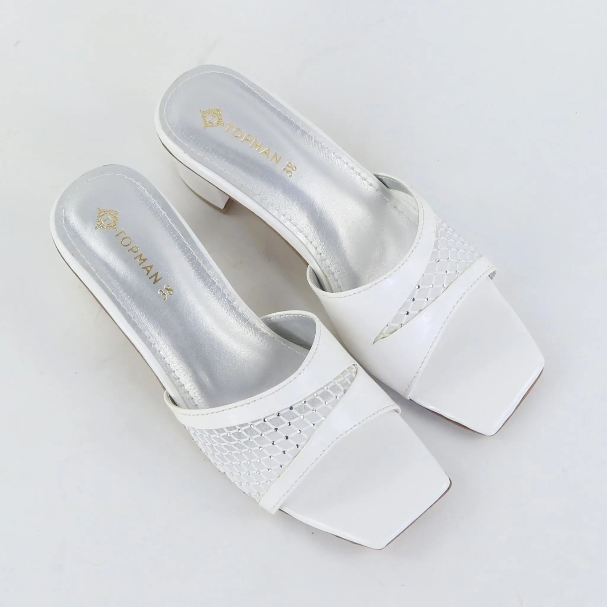 Crystal Glow Heels – White