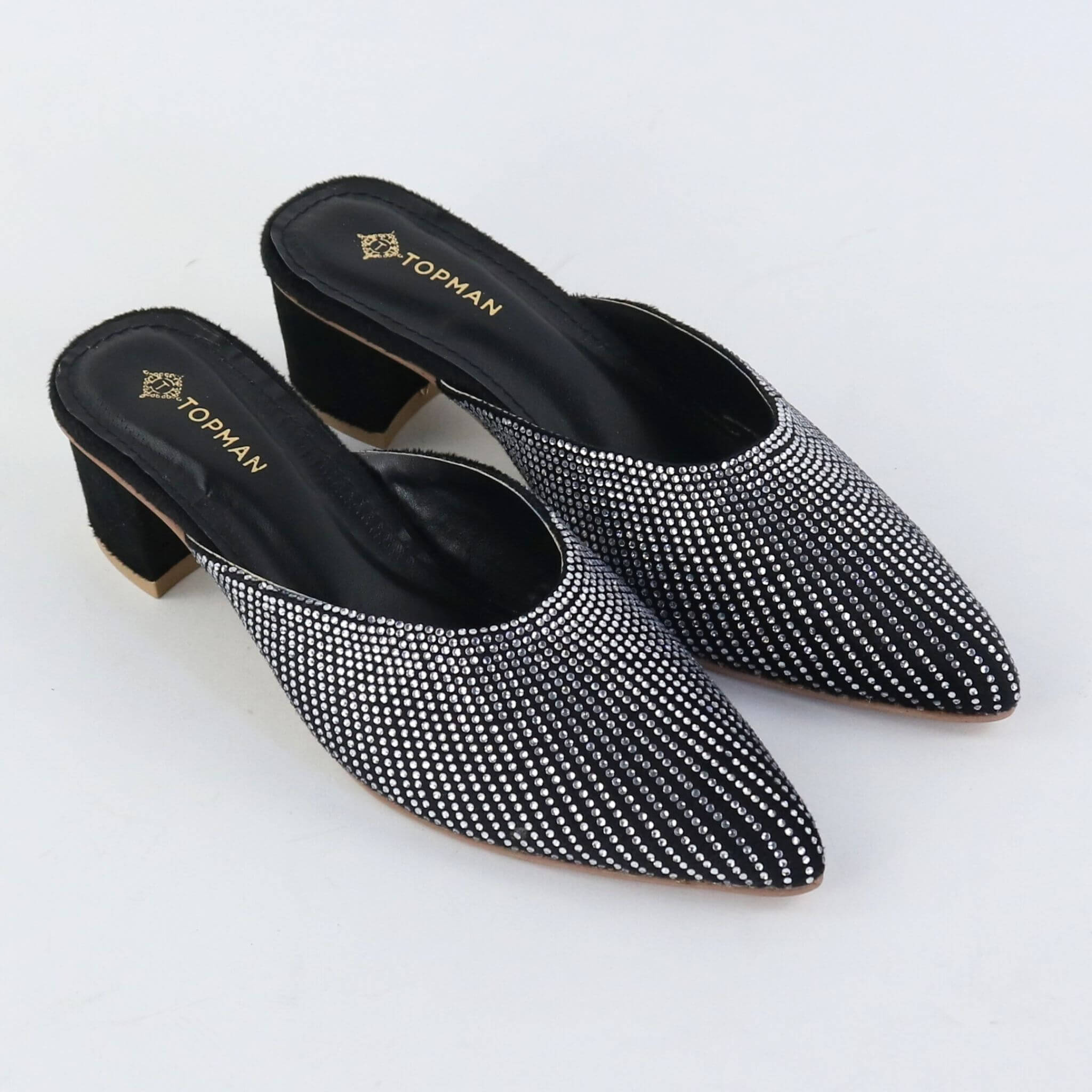 Glam Crystal Pumps – Black