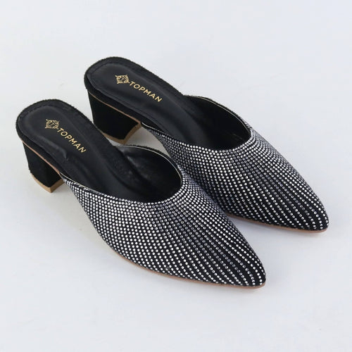 Glam Crystal Pumps – Black