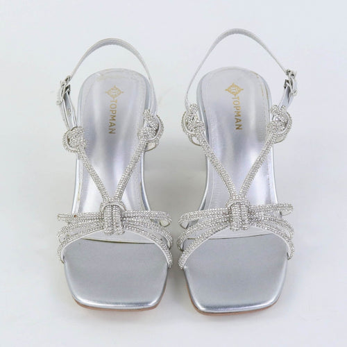 Crystal Knot Heels – Silver
