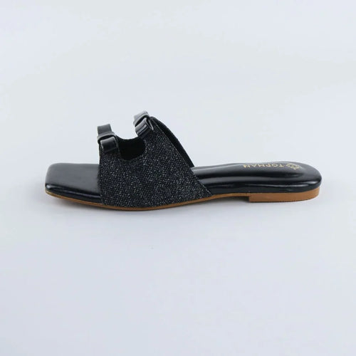 Black Dual Strap Slip-On
