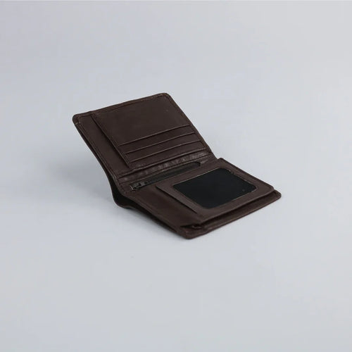 Dark Brown Leather Wallet-W019