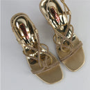 Women’s Golden Strappy Heels-H004