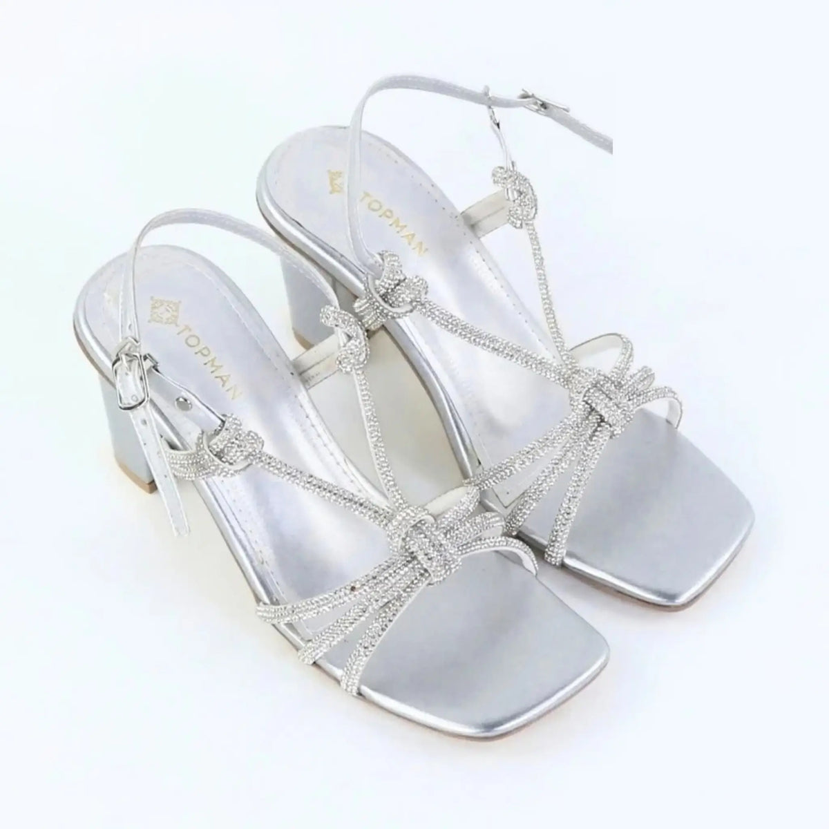 Crystal Knot Heels – Silver