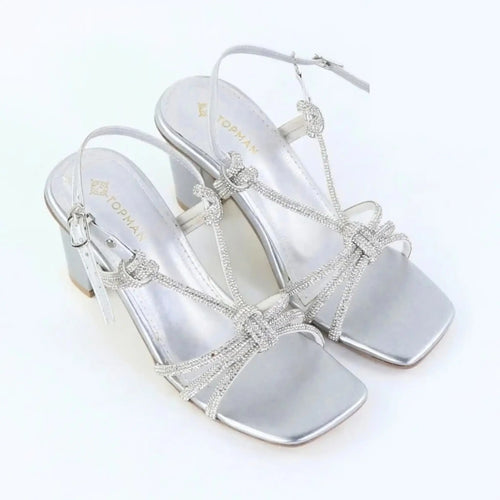 Crystal Knot Heels – Silver