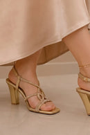 Women’s Golden Strappy Heels