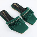 Green Ruffle Sliders-F010