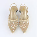 Embroidered Pearl Heels