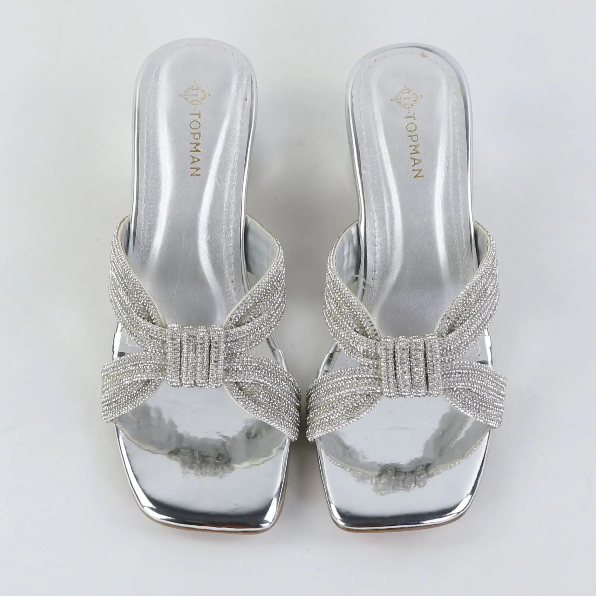 Royal Weave Heels – Silver