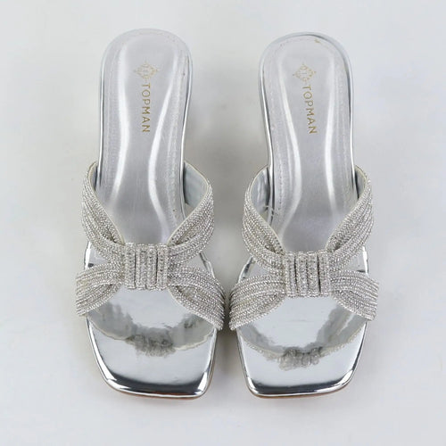 Royal Weave Heels – Silver