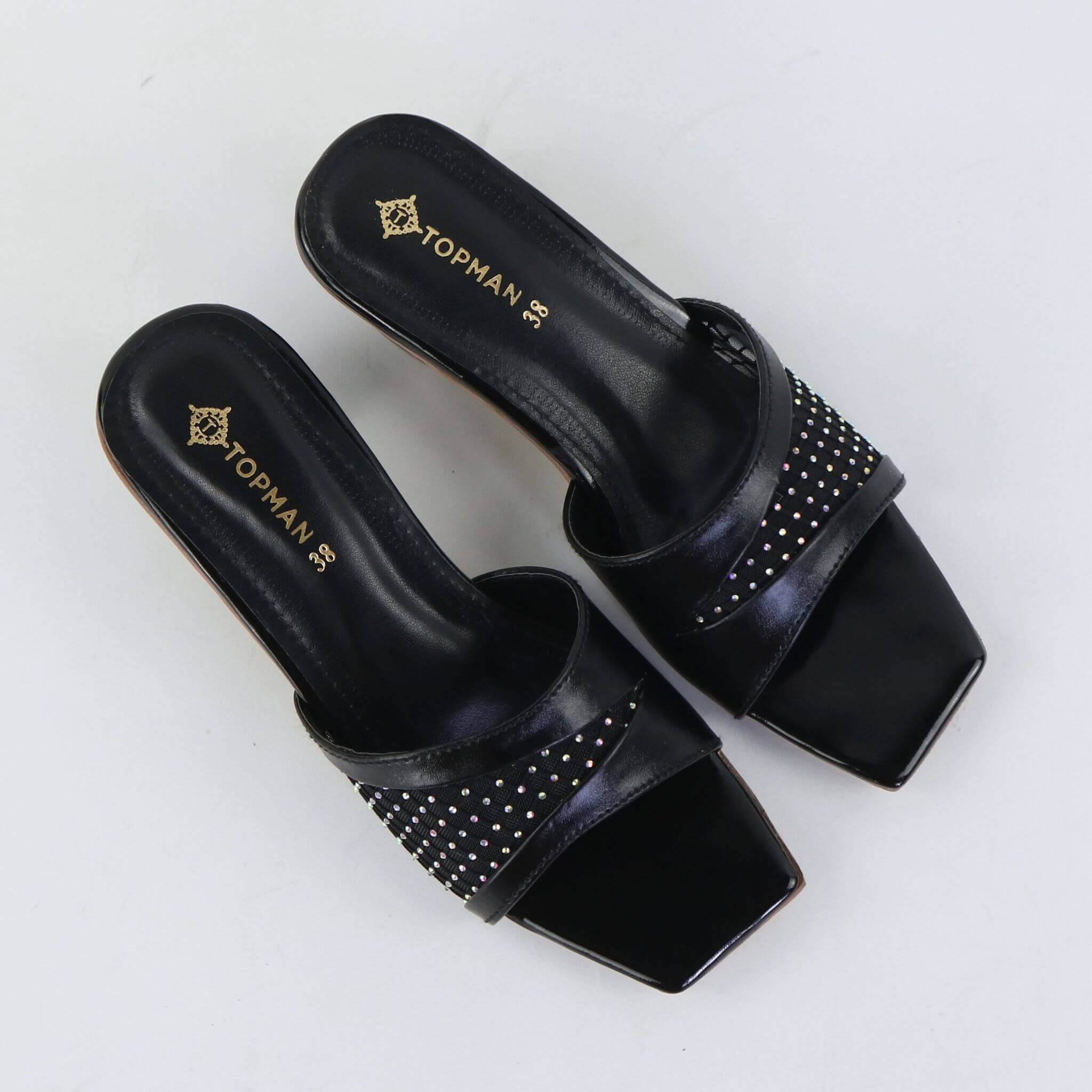 Crystal Glow Heels – Black