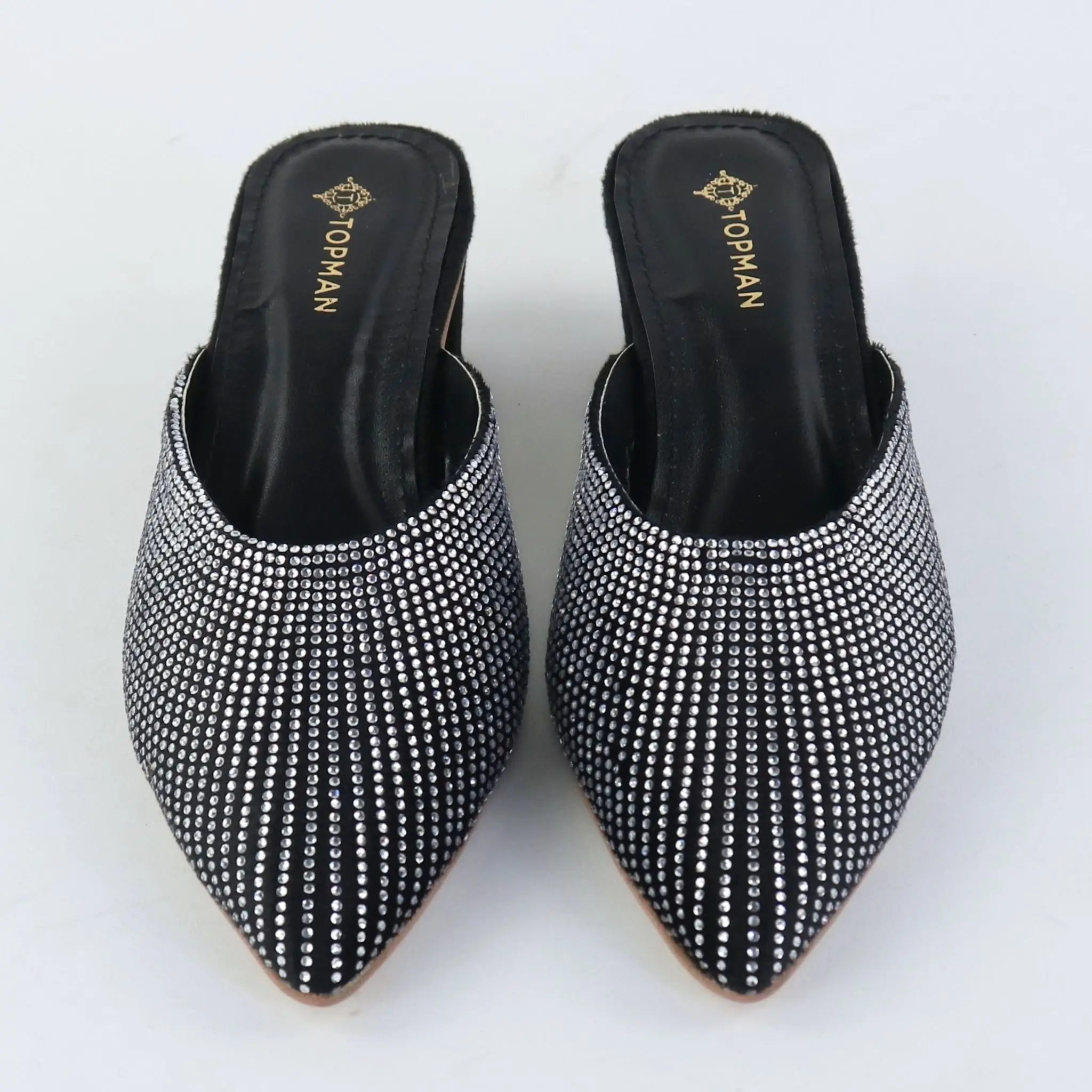 Glam Crystal Pumps – Black