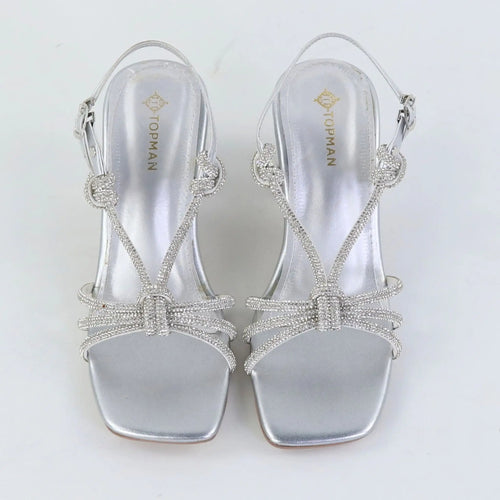 Crystal Knot Heels – Silver