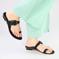 Buckle Black Flats