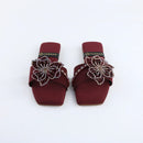 Maroon Beaded Crystal-F012