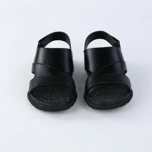 Cross Strap Kids Black Sandals-S004