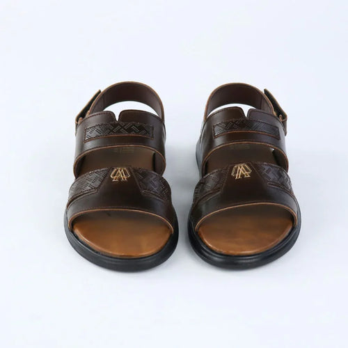 Brown Slip On Kids Sandals-S005