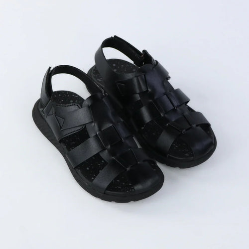 Roman Kids Black Sandals-S002