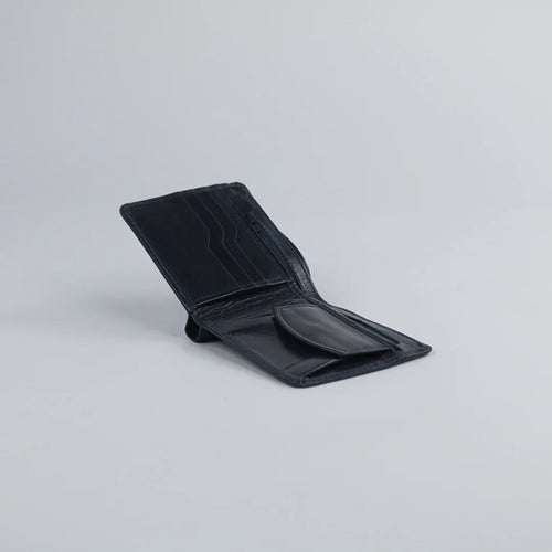 Dark Blue Leather Wallet-W006