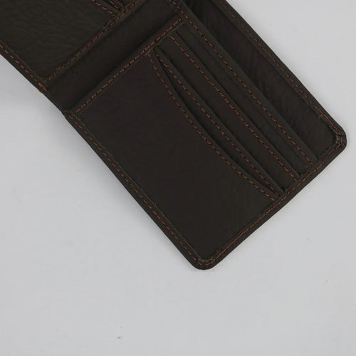Dark Brown Leather Wallet-W017