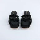 Black Dual Strap Slip-On-F009