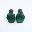 Green Ruffle Sliders-F010