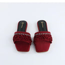 Red Ruffle Sliders-F011