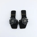 Black Beaded Crystal-F013