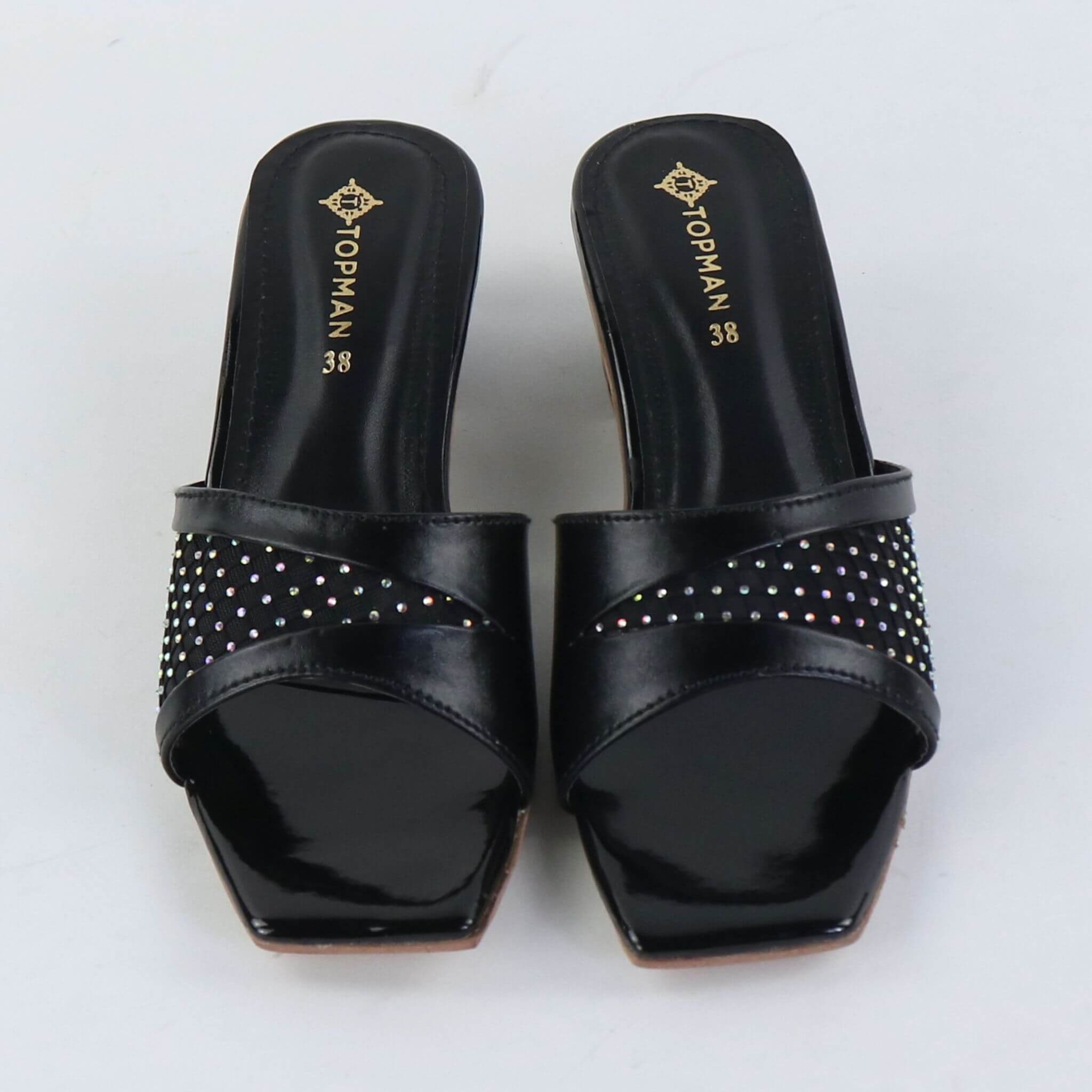 Crystal Glow Heels – Black