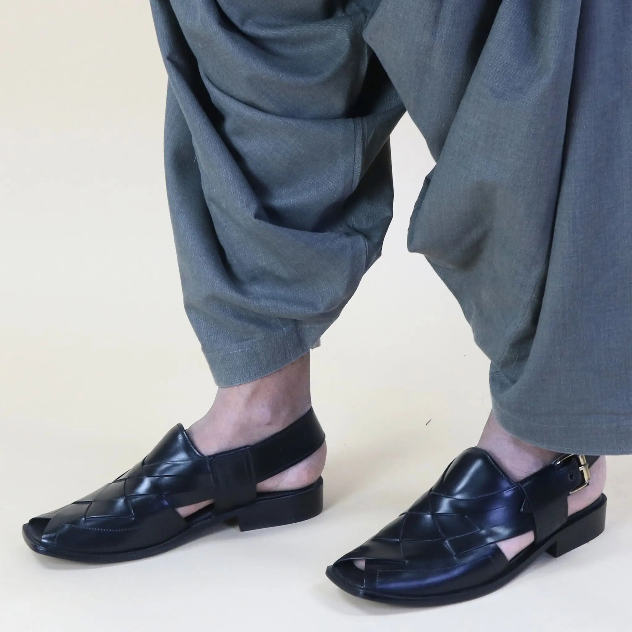 Topman Leather Peshawari – Black