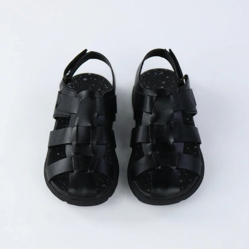 Roman Kids Black Sandals-S002