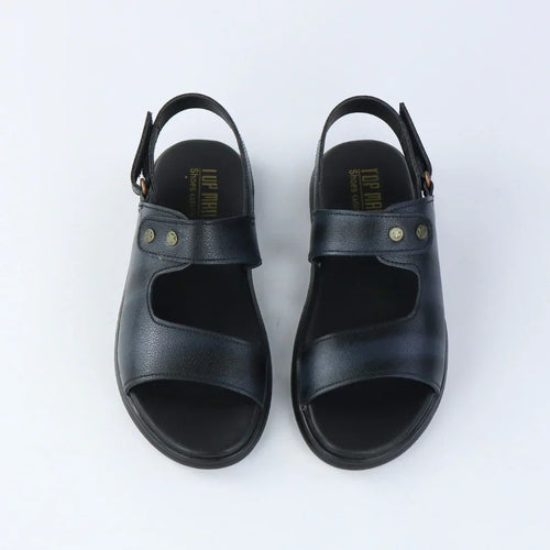 Kids Black Slip-On Sandals-S007