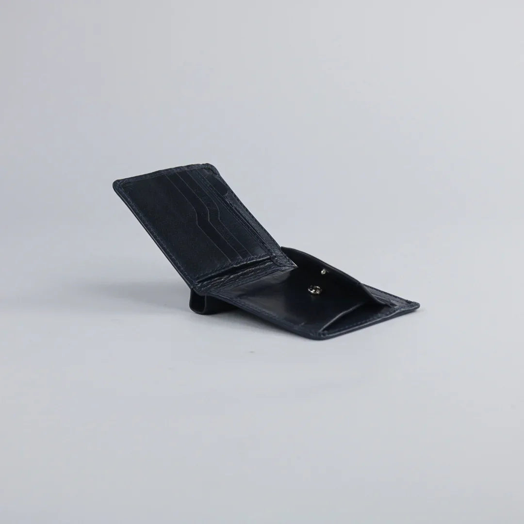 Dark Blue Leather Wallet-W006