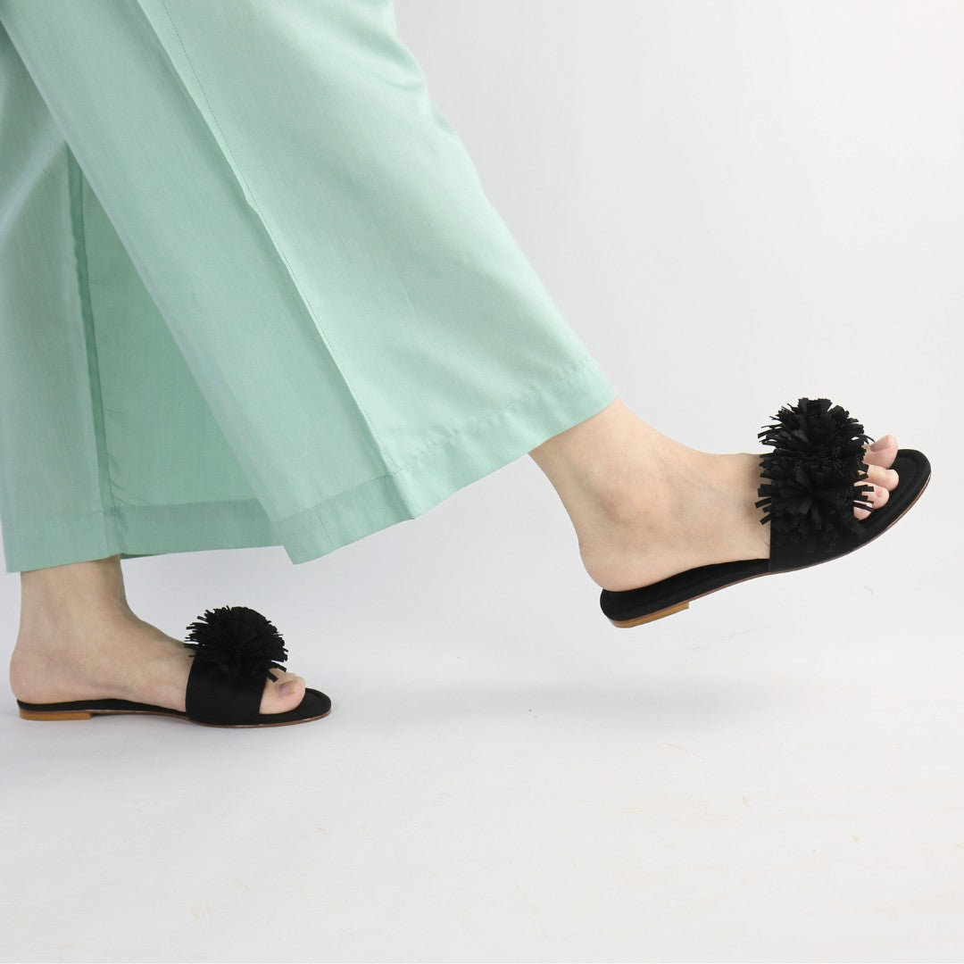 Black Teal Flats
