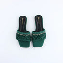 Green Ruffle Sliders-F010
