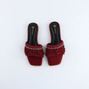 Red Ruffle Sliders-F011