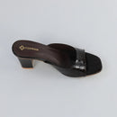 Women’s glossy dark brown Heels-H001